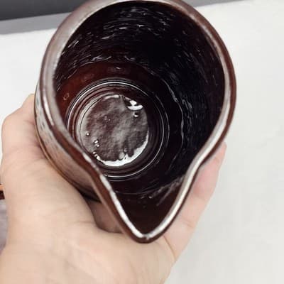 Betson Brown Glazed Stoneware Coffee Pitcher w Lid - Thumbnail 11