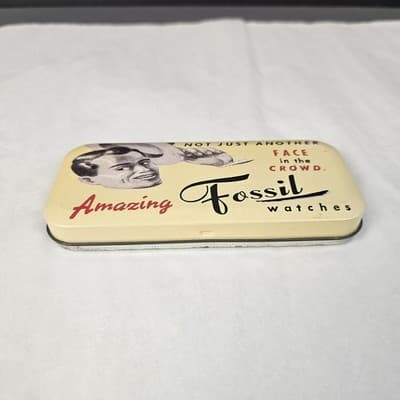 Fossil Watch tin box case 1991 Vintage Empty - Box only - Thumbnail 2