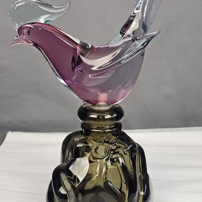 VTG Murano Glass GIROLAMO LUXARDO Cherry Wine Pheasant Topped Decanter, Italy - Thumbnail 9