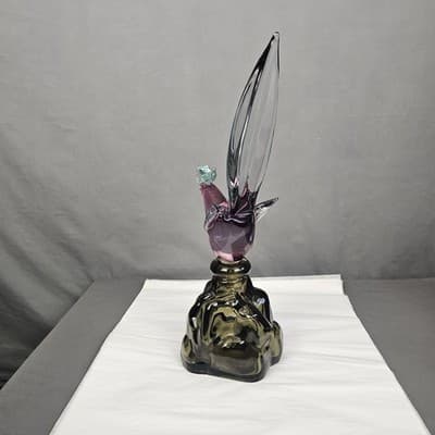 VTG Murano Glass GIROLAMO LUXARDO Cherry Wine Pheasant Topped Decanter, Italy - Thumbnail 14