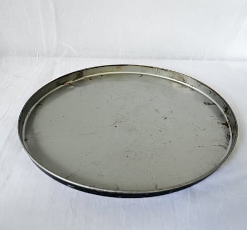 Floral Biscuit Tin Oval With Handles Daffodils Black Vintage 1950s FREE Shipping - Thumbnail 6