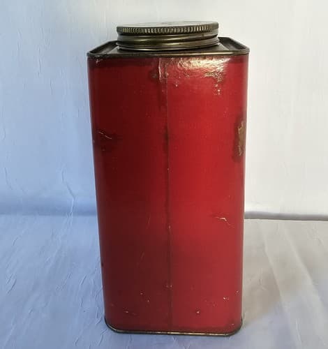 Vintage Golden Rule Tea Tin CWS Co. Red Paint 1Lb Container FREE Shipping - Thumbnail 3