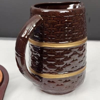 Betson Brown Glazed Stoneware Coffee Pitcher w Lid - Thumbnail 7