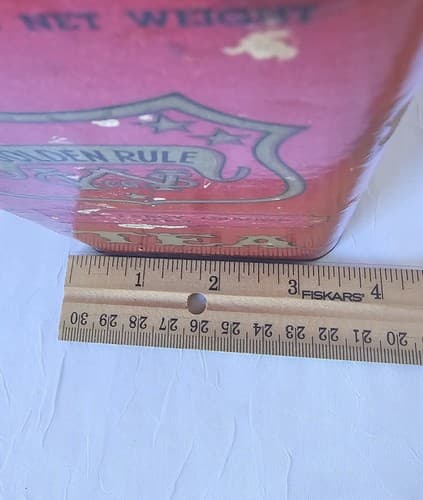 Vintage Golden Rule Tea Tin CWS Co. Red Paint 1Lb Container FREE Shipping - Thumbnail 8