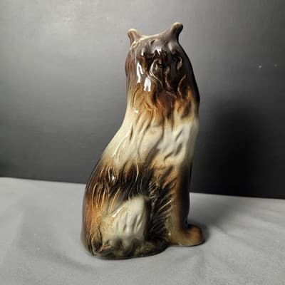 Vintage Ceramic Sitting Collie Dog Large Figurine Made In Brazil 7" - Thumbnail 5