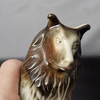 Vintage Ceramic Sitting Collie Dog Large Figurine Made In Brazil 7" - Thumbnail 11