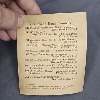 Edison Blue Amberol Record 2239 'My Old Kentucky Home' Fantasia Band w/Paper Ins - Thumbnail 13