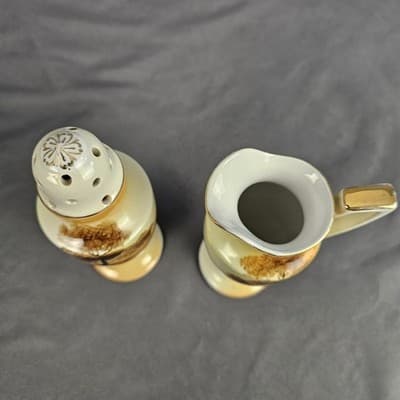 Noritake Muffineer Set - Syrup Pitcher & Powdered Sugar Shaker Cottage Landscape - Thumbnail 5