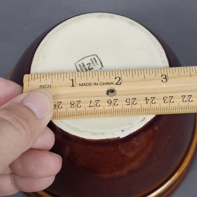Vintage Hall Bowl 1093 Brown & White Stackable Excellent USA 6" Diameter - Thumbnail 14