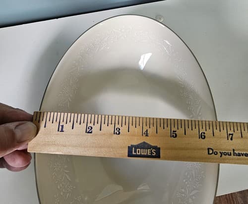 Noritake Lorelie 9" Oval Serving Bowl 7541 Ivory w/White Floral Platinum Trim - Thumbnail 7