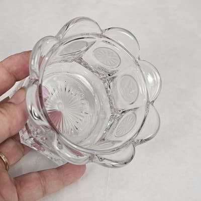 Vintage Fostoria CLEAR COIN GLASS CREAMER & SUGAR BOWL & LID - Thumbnail 7