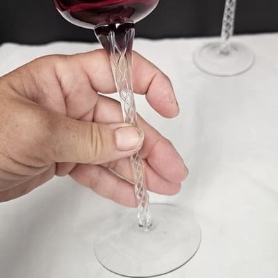 Ruby Red Glass Candle Tealight Holders Christmas 10, 9, 8'' Hand blown set of 3 - Thumbnail 10