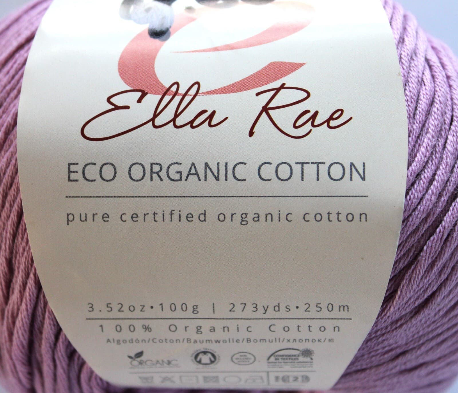 SALE Ella Rae ECO Organic Cotton 100% Col 16 Dahlia (pink) 3.52oz, 273yd - Thumbnail 3