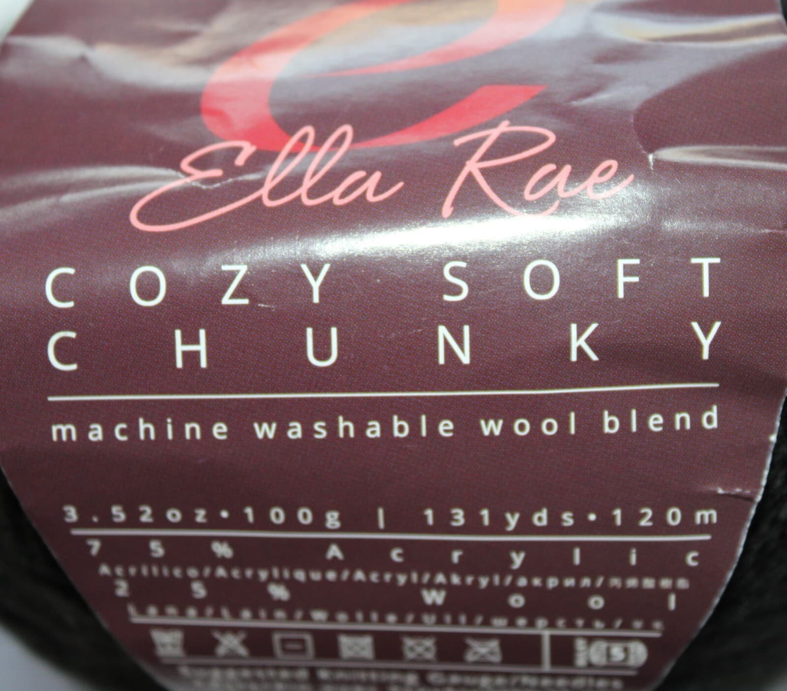 SALE Ella Rae Cozy Soft Chunky Col 219 Deep Space Black Acrylic Wool 3.52oz 131y - Thumbnail 4