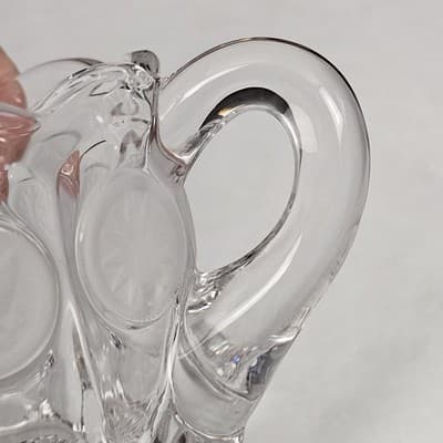 Vintage Fostoria CLEAR COIN GLASS CREAMER & SUGAR BOWL & LID - Thumbnail 13