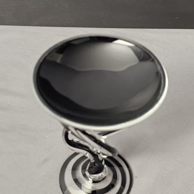 Jozefina Krosno Hand Blown Jelly Fish Pedestal Art Bowl 5.25" Black Clear Swirl - Thumbnail 4