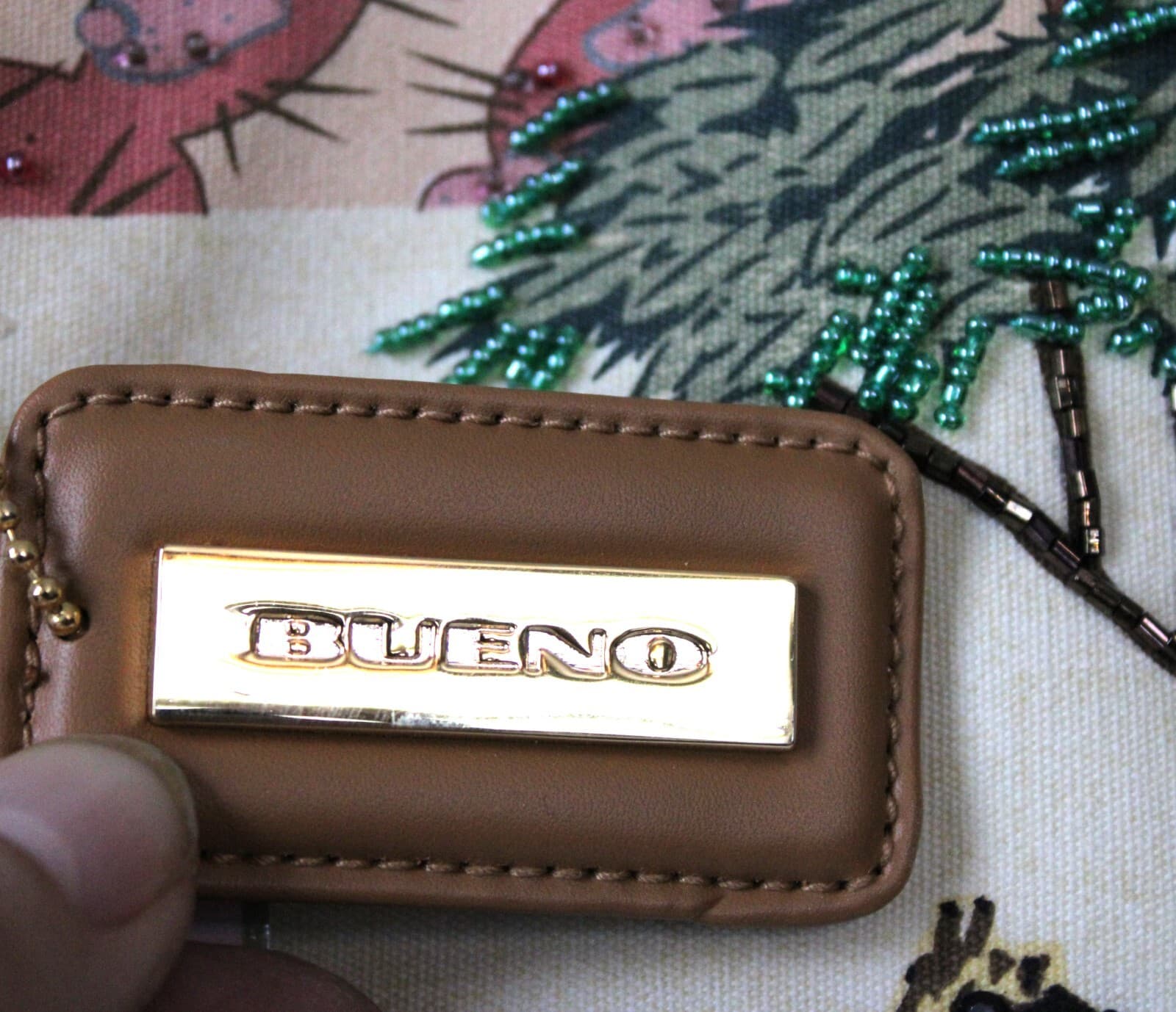 Wearable Art African Giraffe Beaded Purse Handbag Vintage Bueno Toteable NWT - Thumbnail 5