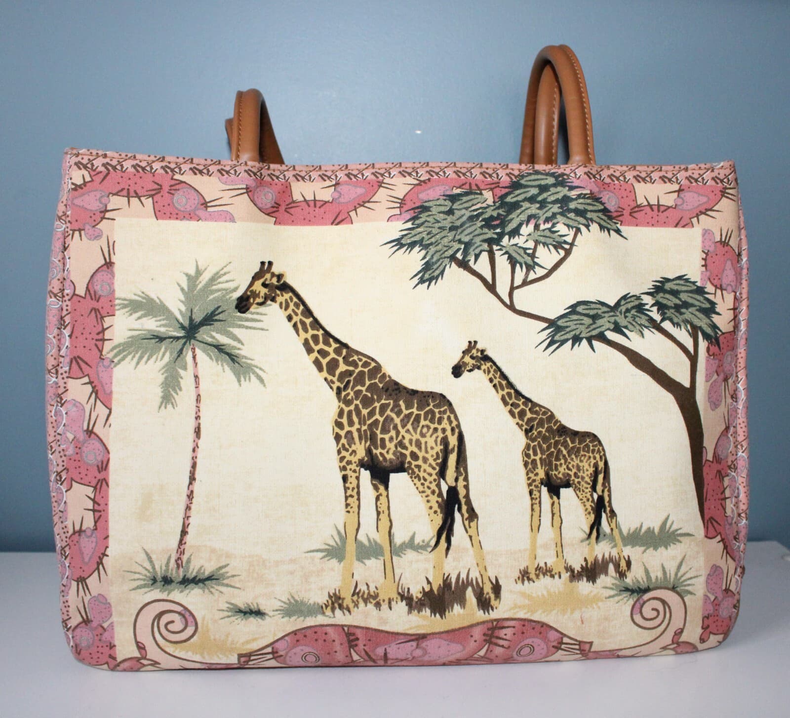 Wearable Art African Giraffe Beaded Purse Handbag Vintage Bueno Toteable NWT - Thumbnail 2
