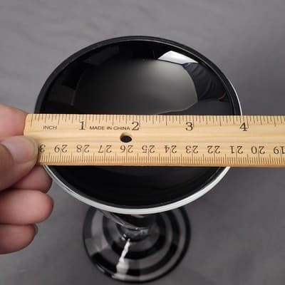Jozefina Krosno Hand Blown Jelly Fish Pedestal Art Bowl 5.25" Black Clear Swirl - Thumbnail 11