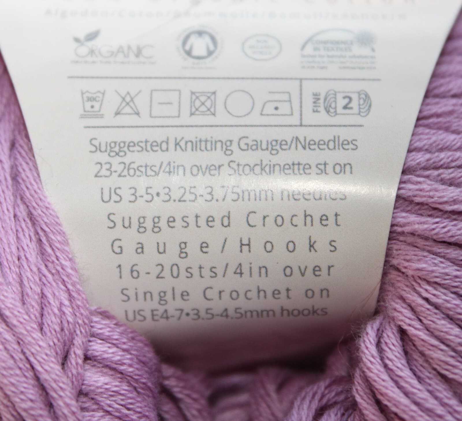 SALE Ella Rae ECO Organic Cotton 100% Col 16 Dahlia (pink) 3.52oz, 273yd - Thumbnail 4