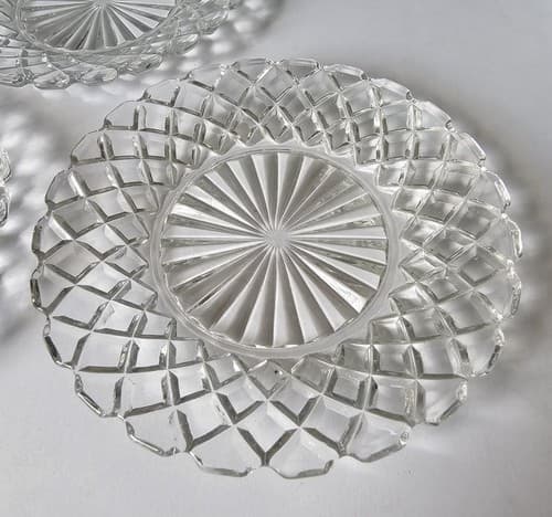 4 Hocking Glass WATERFORD/WAFFLE Crystal/Clear Butter Dish Bottom-Depression 6” - Thumbnail 2