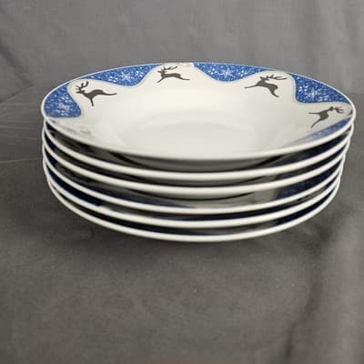 Winterlight Reindeer Bowls Montgomery Ward Vintage, Set of 6, Excellent - Thumbnail 8