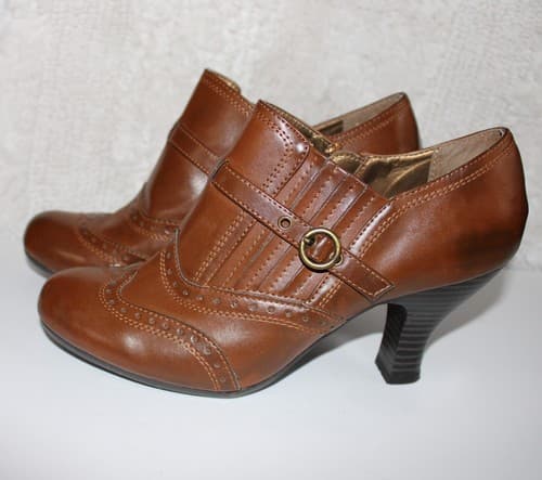 Women's White Mountain Heels Boots Shoes Size 9M Brown Broadway inside Zipper - Thumbnail 3