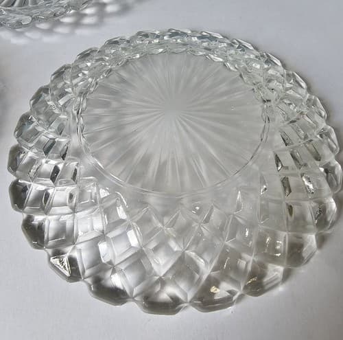4 Hocking Glass WATERFORD/WAFFLE Crystal/Clear Butter Dish Bottom-Depression 6” - Thumbnail 3