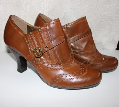 Women's White Mountain Heels Boots Shoes Size 9M Brown Broadway inside Zipper - Thumbnail 7
