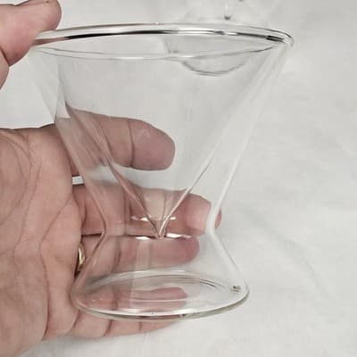 2 Clear Dragon Glassware Double-Walled Stemless Martini Glasses - 7 oz - Thumbnail 3