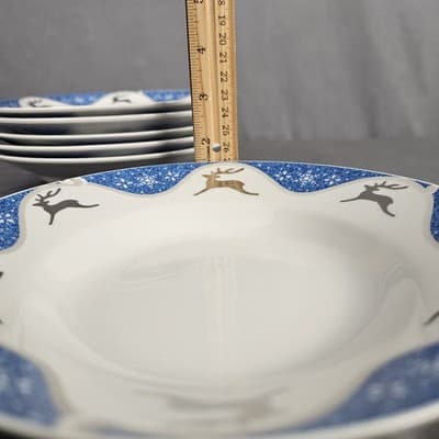 Winterlight Reindeer Bowls Montgomery Ward Vintage, Set of 6, Excellent - Thumbnail 5