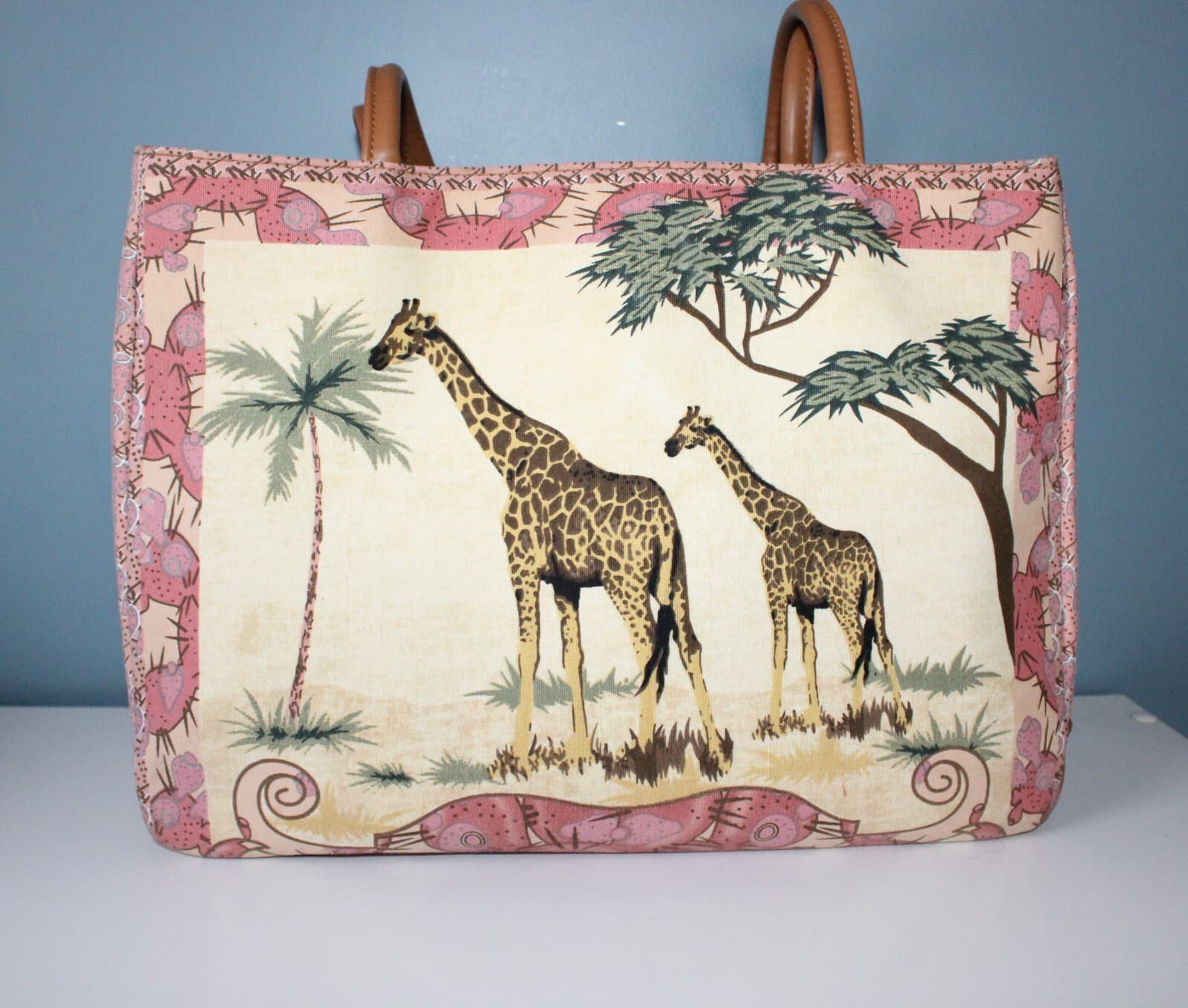 Wearable Art African Giraffe Beaded Purse Handbag Vintage Bueno Toteable NWT - Thumbnail 3