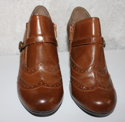 Women's White Mountain Heels Boots Shoes Size 9M Brown Broadway inside Zipper - Thumbnail 2