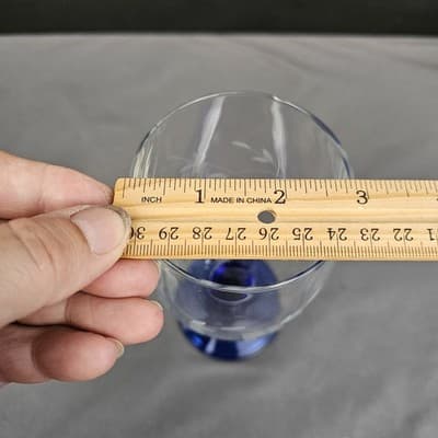 Set Of 6 Princess House Heritage Handblown Crystal 6.75" Iced Tea Blue Stem 16oz - Thumbnail 9