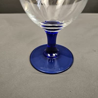 Set Of 6 Princess House Heritage Handblown Crystal 6.75" Iced Tea Blue Stem 16oz - Thumbnail 10