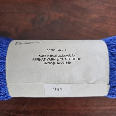 Bernat Gloucester Sport Yarn Blue - Azure 100% Cotton 1.75 oz. 110yd US6 - Thumbnail 5