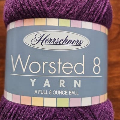 Herrschners Worsted 8 Yarn Eggplant Medium-4 100% Acrylic 8oz 489 yds Needle US7 - Thumbnail 2