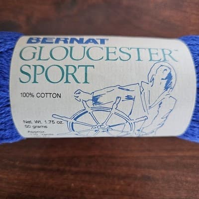 Bernat Gloucester Sport Yarn Blue - Azure 100% Cotton 1.75 oz. 110yd US6 - Thumbnail 2