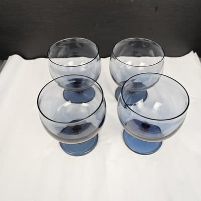 Smoke Gray Balloon Goblets Short Stem 4.5" Tall 12oz. Set of 4 - Thumbnail 6