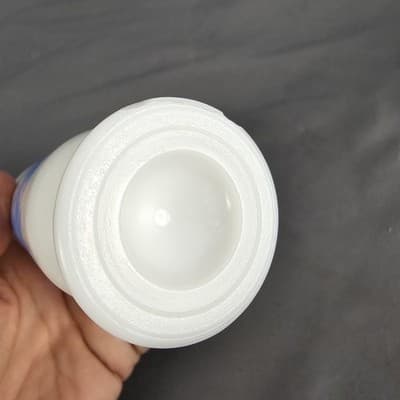 Vintage Blue Avon Milk Glass Bud Vase 5" - Victorian Scene, Nice - Thumbnail 4
