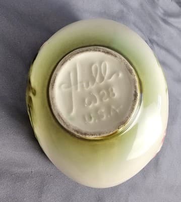 Hull Pottery Woodland Creamer & Sugar w Lid Chartreuse & Pink Glossy W27-28 USA - Thumbnail 9