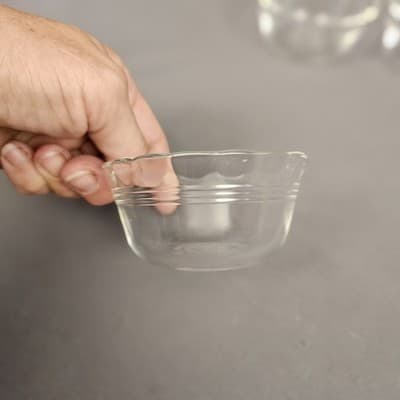 6 PYREX #463 Glass Custard Ramekin Cups 5-oz 175ml USA 2 Inch Tall 3.75" Wide - Thumbnail 3