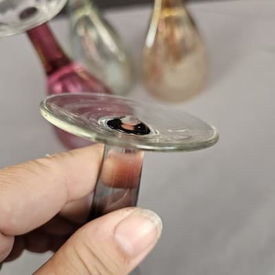 Bohemian Cut to Clear Set of 4 Cocktail Glasses Czech 6.5", 4 colors, 8oz. - Thumbnail 11