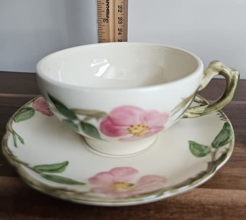 Vintage Franciscan Desert Rose 2 Large Footed Cappuccino Coffee Cups/ Saucers - Thumbnail 11