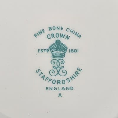 Staffordshire Crown Teacup & Saucer Flowers Fine Bone China England Floral 1801 - Thumbnail 6