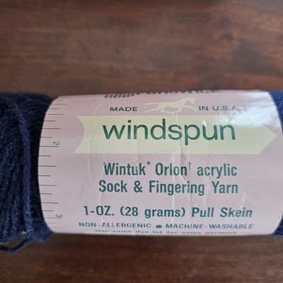 Brunswick Windspun Acrylic Sock & Fingering Yarn Navy 1oz - Thumbnail 2