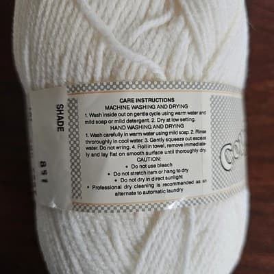 Vintage Copley Legend Sport Yarn Ecru Acrylic 1.75oz, 170yds, US7 - Thumbnail 4