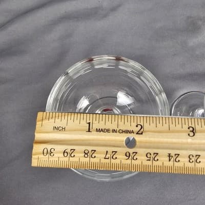 Stemmed Wine Cordial Clear Glass 5.5" Tall etched MCM Set of 2 - Thumbnail 7