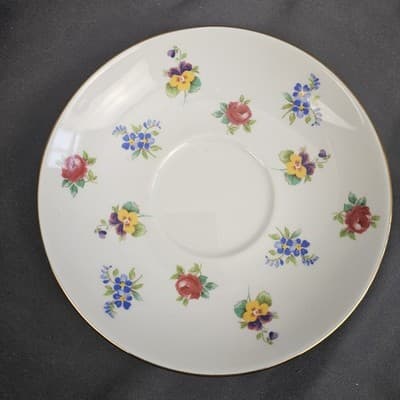 Staffordshire Crown Teacup & Saucer Flowers Fine Bone China England Floral 1801 - Thumbnail 4
