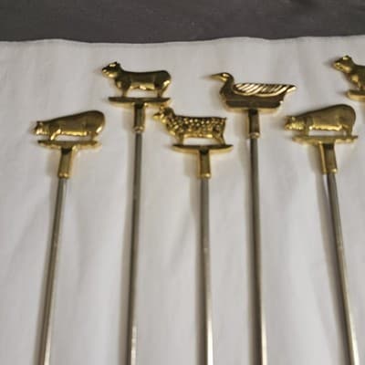 Skewers 3D Brass - Animal - Stainless Steel Whimsical (Set Of 8) Fondue - Thumbnail 3